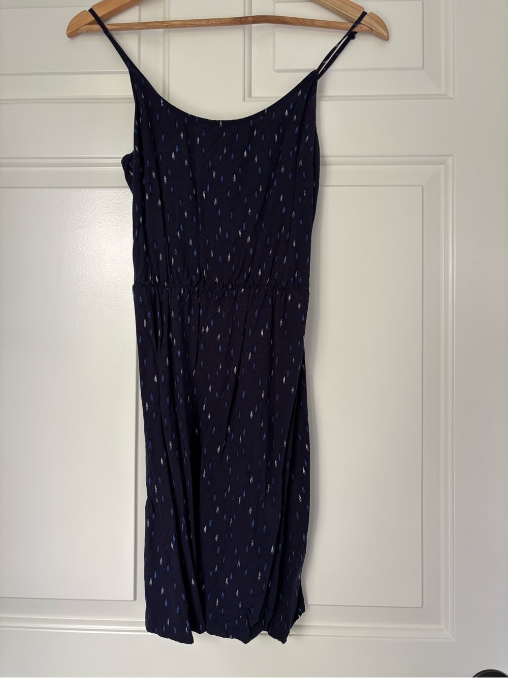 Old Navy Navy Blue Spaghetti Strap Mini Dress with Subtle Teardrop Print